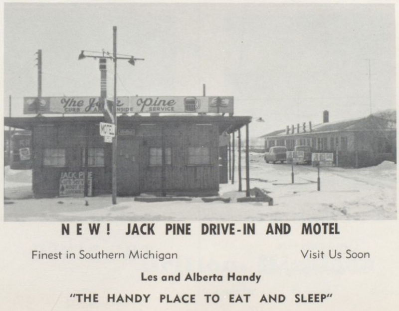Jack Pine Drive-In and Motel - 1958 Tecumseh High School Yearbook (newer photo)